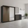 Obrazek Zestaw szafa Royal 203 czarna + komoda Royal 150