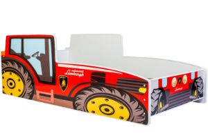 Obrazek Łożko pojedyncze Traktor czerwony 140x70 z materacem