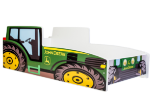 Łożko pojedyncze Traktor zielony 140x70 z materacem