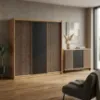 Obrazek Zestaw Szafa London Wotan/Czarny 250 + Komoda D3