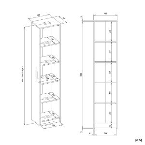 Obrazek Regał Basic 40 dąb artisan/czarny