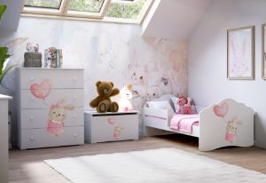Obrazek Łóżko dziecięce z materacem Fala 140x70 - Bunny
