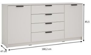 Obrazek Komoda dwudrzwiowa z szufladami Ava 06 2D4S kaszmir