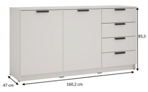 Obrazek Komoda dwudrzwiowa z szufladami Ava 04 2D4S kaszmir