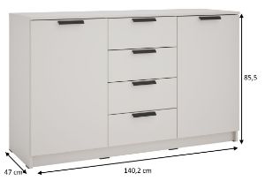 Obrazek Komoda dwudrzwiowa z szufladami Ava 02 2D4S kaszmir