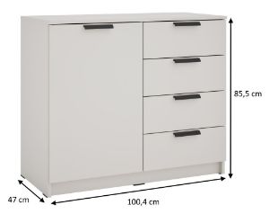 Obrazek Komoda jednodrzwiowa z szufladami Ava 01 1D4S kaszmir