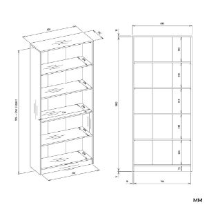 Obrazek Regał Basic 80 dąb artisan/czarny