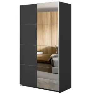 Obrazek Szafa 120cm Beta 54  Czarny/Lustra