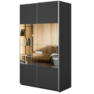 Obrazek Szafa 120cm Beta 54  Czarny/Lustra