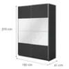 Obrazek Szafa 150cm Beta 55  Czarny/Lustra