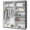 Obrazek Szafa 200cm Beta 57  Czarny/Lustra