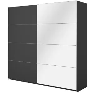 Obrazek Szafa 221cm Beta 58  Czarny/Lustra